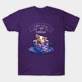 Piggy and blue coffee cup T-Shirt